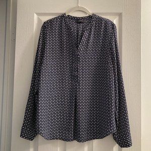 The Limited Tunic Blouse - Size L, Navy/White
